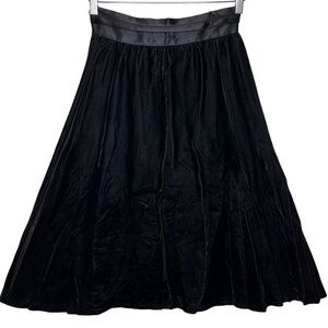 VTG Jessica McClintock Gunne Sax Black Velvet Circle Midi Skirt USA 9 High Waist
